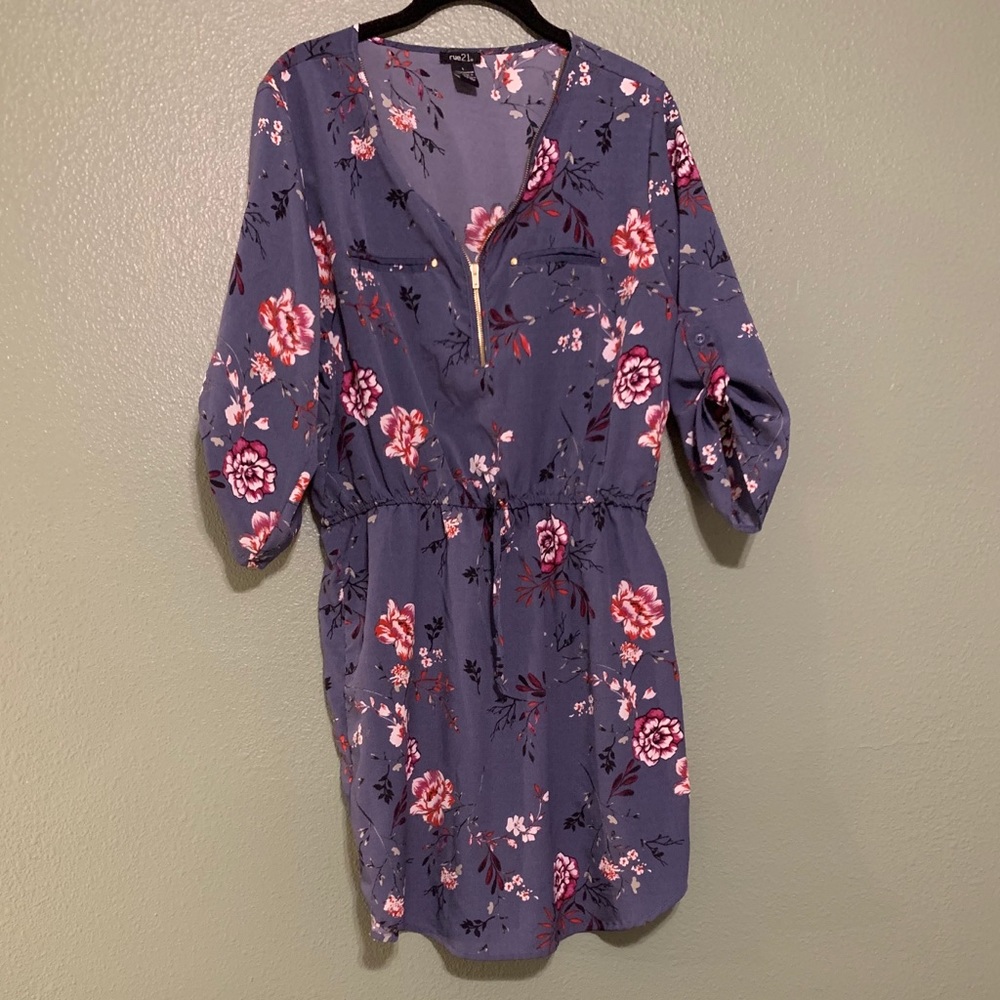 Floral Grey tunic dress